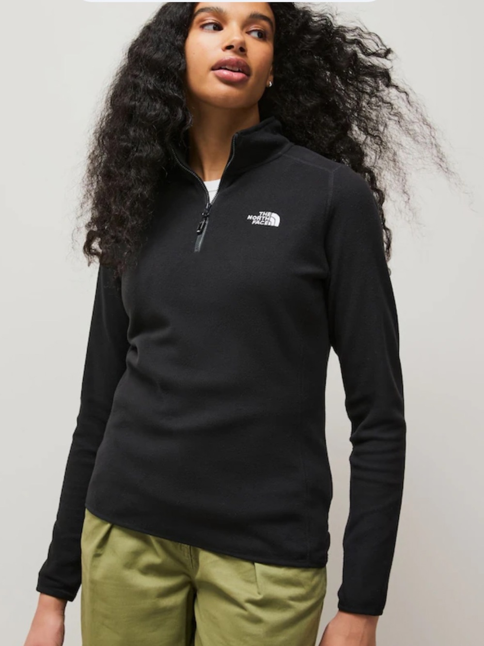 North Face Black Fleece Quarter Zip Pullover Lightweight Jacket, size lg